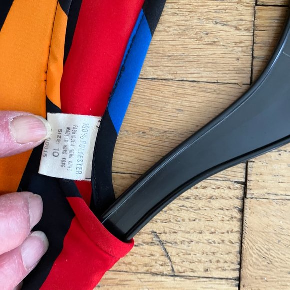 Vintage Albert Nipon skirt set size 10 colour black with multi colour stripes - Picture 8 of 11